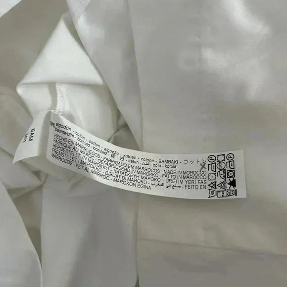 NWT Zara Poplin White Mini Dress Balloon Sleeves Zip Close Women’s Size Small - Picture 10 of 14